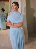 Spring And Summer Skin Retro Shawl Folding Feeling Straight Dress LX0139