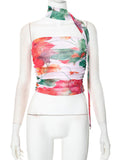 Women's Summer New Color-Collision Printing Sleeveless Body Repair Waistcoat DJPT