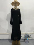 2024 Gentle Wind And Chiffon Gentle Lotus Leaves Side Ribbon Repair Dress