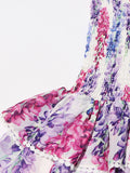 Holiday Style Dress 2025 Summer New Breast-Print Body-Wearing Short Skirt Girl With Lotus Leaf Side