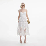 Niche 2024 Summer New Holiday Wind Sling V-Neck Embroidered Embroidery Long Dress Woman