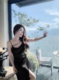 Design Feeld With The Ribbon Dress Women's Summer Famous Sexy Pure Temperament Sling Skirt