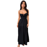 Sling Strip A Swing Holiday Style Dress 2025 New Temperament Strap To The Waist Dress DJPT