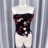 Flower Tector Blouse With Fishtail Half Skirt 2024 New Temperament Birthday Party Set