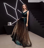 Evening Dress Women In The Spring Of 2025 New Gradient Thin Car Model Long Show Show Performance Dress