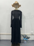 2024 New Folding Waist Thin Long Sleeves Big Set Of Famous Dress