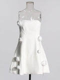 Babes Dress 2025 Spring New Three-Dimensional Rose Espoo Diamond Waist Bra Dress Dress Woman