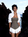 Niche Design Hottie Bumps Into Waist Lotus Leaf-Side Skirt Stitched With Bra Dress Suit Woman