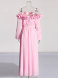 Famous Party Dress 2025 Summer New Three-Dimensional Flowers To Receive Waist Dress Woman