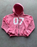 Trend Street Loose Sweatwear Suit Men And Women's Hip-Hop Sports Zipper Hoodie Trousers Set DJPT