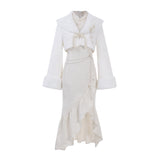 White Moonlight New Chinese Style Daily New Top Dress Autumn And Winter Set X166