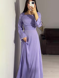 2024 New Hand-Drilled Woven Tape Design Long-Sleeved Fintry Dress