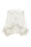 Shoulder Strapped With Long-Sleeved Dress Women's Early Autumn French White Short Dress Design Feel Waist Temperament A-Character Skirt