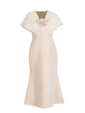 Temperament Elegant Style Dress Dress 2025 New V-Neck Three-Dimensional Flower Dress Women's Summer High Sense