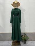 2025 New Waist Display Thin Strap Solid Color Long Sleeve Dress Design Dress Dress Dress Woman