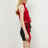Side Flowers With Short Tops To Repair Sleeveless Neck Vest 2024 New