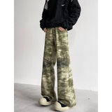 Summer New Retro Leisure Branches Camouflage Pants Water Wash Old Work Pants DJPT