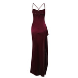 Autumn 2025 New Famous Style Temperament Sexy Body-Shrinking Fork And Fork Of The Dress DJPT