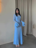 2024 Gentle Wind And Chiffon Gentle Lotus Leaves Side Ribbon Repair Dress