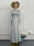 2024 Gentle Wind Loose With Broken Flower And Ribbon Dress With Long Sleeve Long Sleeve Dress