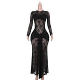 Autumn 2025 New Bag Ass Skirt Temperament Sexy And Lace Dress Woman DJPT