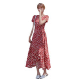 Flower Dress Women's Summer 2025 New Holiday Beach Dress Red Super Fairy Bohemia Long Dress