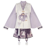 Velvet Rabbit Hanfu Female Chinese Style Improvement Han Element Blouse Vest Tat Dress Dress Suit 8971
