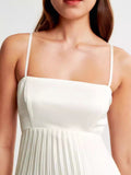 Summer New Sexy Fashion High-Funny Pressed Solid Color Suspension Dress