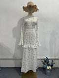 2024 Gentle Wind Small Fresh Flowers And Leaves Long Dress