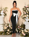 Bow Bump Color With Chest With Dressing Dinner High-End Feel Beautiful Evening Dress