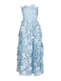 Retro Sexy Brothic Dress 2025 Spring And Summer New Three-Dimensional Flower Embroidered Lotus Leaf Side Light Luxury Dress
