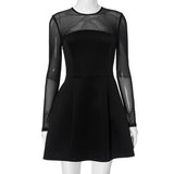Women's Autumn Mesh Splicing Dew Skin Elegant Skirt DJPT