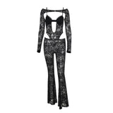 Autumn 2025 New Temperament Sexy Hottie Body Lace Long Sleeves DJPT
