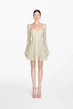 2025 Fang Tangsu Strap Horn Sleeve A-Sided Lace Embroidery Skirt