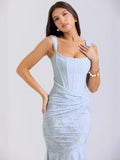 New Direct Batch Of Spring Reeling Net Folds Sleeveless Fishtail Sleeves HZ0628