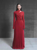 2025 High-Senior Elegance Aneled Collared Metallic Trim Folded Dress Dress Dress Dress