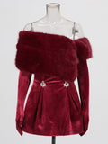 Temperament Elegant Style Velvet Skirt 2025 Summer New Bra Wearing More French Wool Design Dress Dress Woman