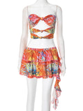 Women's Spring And Summer New Fashion Explosion Sexy Breast Print Two Sets DJPT