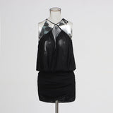 High-End Atmosphere Short Dress 2025 New Short Dress 2025 New Neck Chiffon Dress Dress Women's Dress