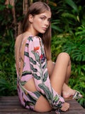 Clustered Swimsuit Women's Print Bikini Long-Sleeved Swimsuit Hot Lady Swimsuit DJPT