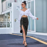 Women's INS Irregular Opening Cowboy High-Rise Half-Body Dress DJPT