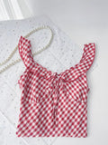 Vintage Sweet Red Lattice Dress Female Deep V Collar Sexy Bare Back Sling Long Skirt
