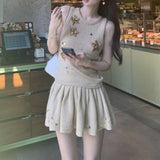 2024 Early Autumn Exquisite Fashion Hand-Beaded Knitted Vest Half-Skirt Set
