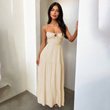 Sling Strip A Swing Holiday Style Dress 2025 New Temperament Strap To The Waist Dress DJPT