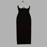 Hanging Neck Banda Skirt 2024 New Heavy Industry Nail Dew Party Dress Dress Dress
