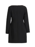 Temperament Simple Style Dress 2025 Spring And Summer New Round Collar Bow Pocket Design A-Character Dress
