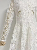 Autumn New Round-Neck Long-Sleeved Irregular Dress Type Hole Design Hollow Waist Short Dress Woman