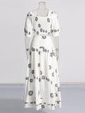 Retro Resort Style Two Sets Of 2025 Summer New Square Collar Bubble Sleeve Top High Waist Half-Dress Suit Woman