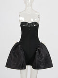 Famous Wind Dress 2025 Explosion Fashion Three-Dimensional Flowers Splicing Banded Brae Ponbo Skirt Woman