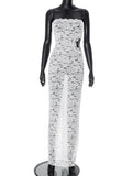 Women's Solid Color Sleeveless Bare Lace Lace Lace Repair Dress DJPT